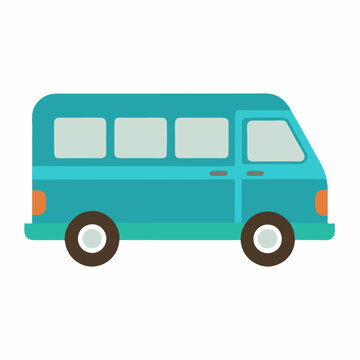new style school van vector icon on white background
