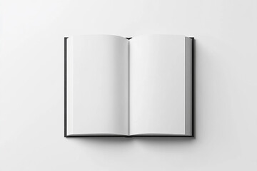 Fototapeta premium Blank open book on a clean white table inviting creativity and ideas at any time of day