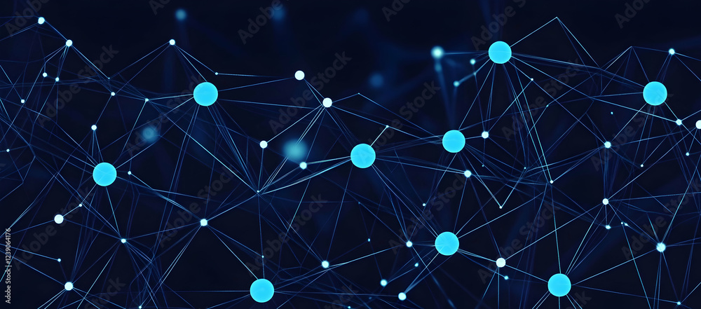 Poster blue background vector illustration with binary code and digital network connection technology