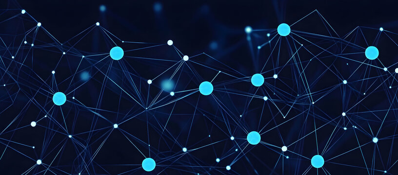 Blue background vector illustration with binary code and digital network connection technology
