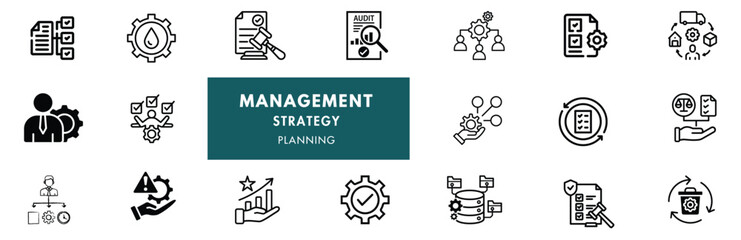 Account management icon collection set. Containing client engagement, retention, sales support, verified, business presentation, contract negotiation, upselling icon. Simple flat vector illustration.