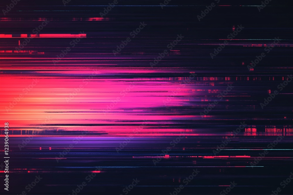 Poster A colorful glitch effect where digital lines distort the visuals in a cyber-style
