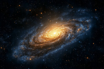 Obraz premium Space scene with stars panorama. Galaxy background with starry night sky, universe view with shining starlight and milky way