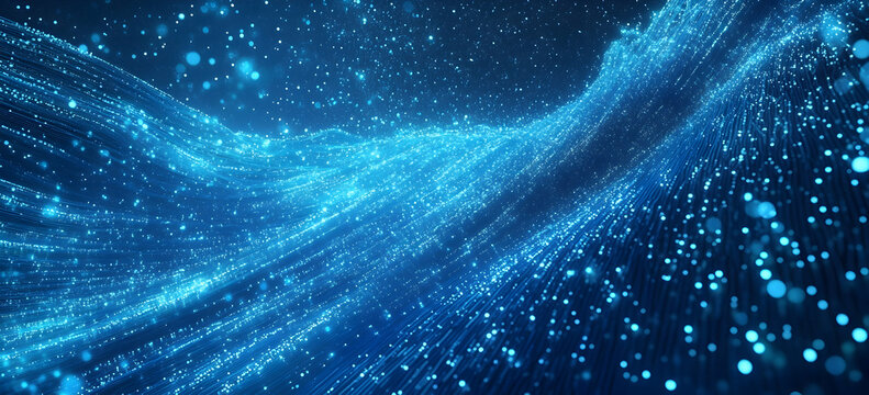 Artificial Intelligence and digital technology background vector illustration with blue glowing binary code