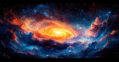Cosmic Galaxy Stars Digital Art Space Background