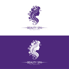 Beauty Salon or Hair Treatment Logo Vector Design Template