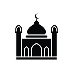 black silhouette of a mosques