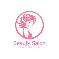 Beauty Salon or Hair Treatment Logo Vector Design Template