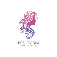 Beauty Salon or Hair Treatment Logo Vector Design Template
