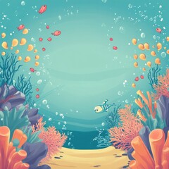 Vibrant Underwater Scene With Colorful Fish And Coral