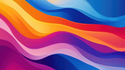 Abstract Colorful Waves Flowing Design