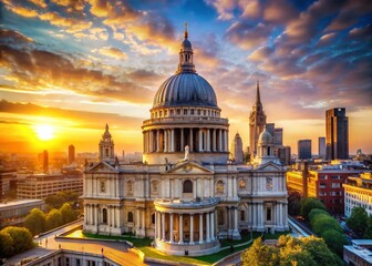 Naklejka premium Majestic London Cathedral: Architectural Landmark at Dawn