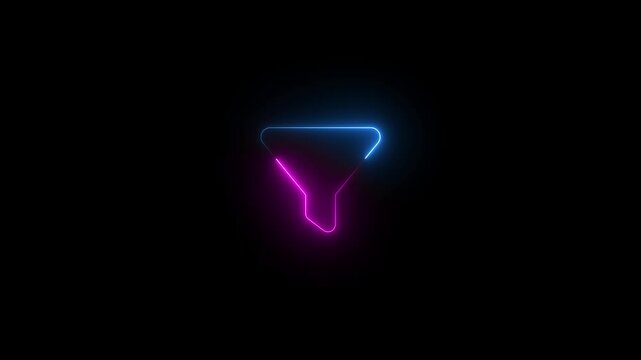 Blue and pink color glow neon filter icon animation