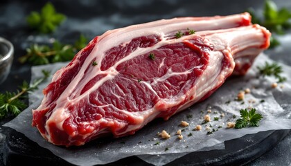 Fototapeta premium Fresh Lamb Rack Chop Meat for Sale Online