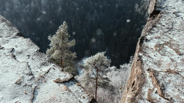 A view down from Tomasovsky Vyhlad in Slovakia on a frosty winter day