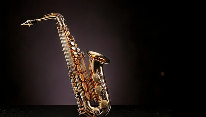saxophone on black background