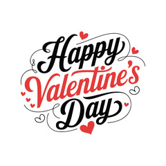 Valentine's Day Typography Hand Drawn Elegant Text Design
