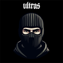 illustration vector graphic of Football fans ultras hooligan design for logo, t-shirt, etc