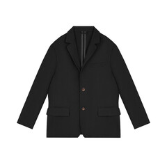 Black mens suit jacket isolated on white background.