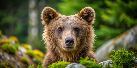 Fototapeta premium Majestic Young Slovenian Brown Bear in Pristine Wilderness
