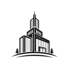 Fototapeta premium building home silhouette vector logo design