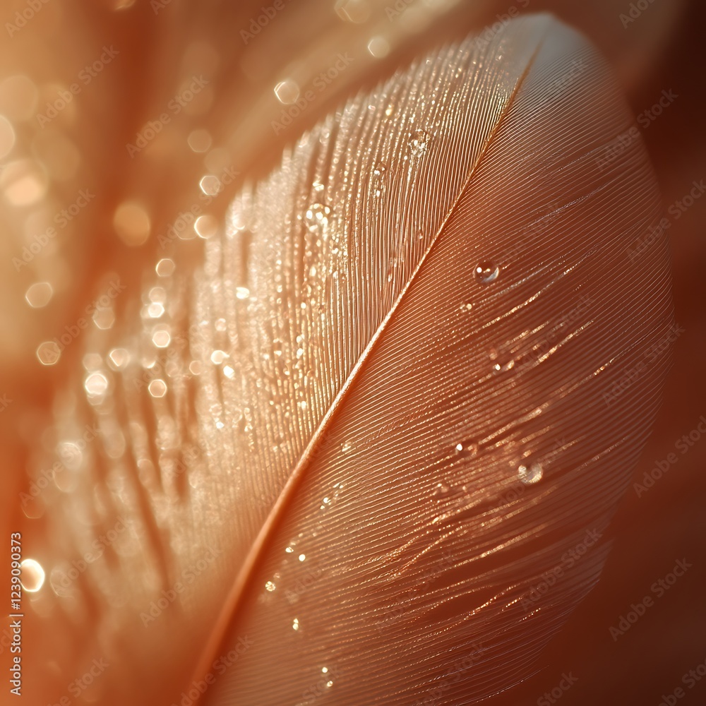 Poster Closeup water light feather droplets high resolution hd picture