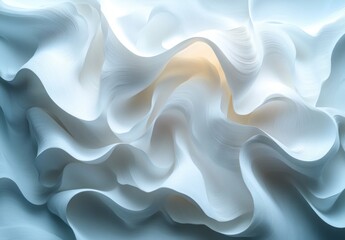 Fototapeta premium Blank Textured Paper Sheets Dynamic Wave Pattern Mockup