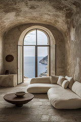  relaxing house made of white limestone