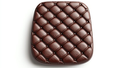 Obraz premium Elegant brown tufted leather seating cushion.