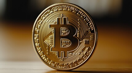 A close-up of a Bitcoin, symbolizing digital currency and modern finance trends.