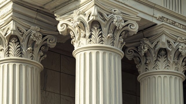 Naklejki Stunning craftsmanship of marble pillars enhancing the building's design.
