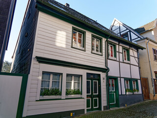 Half-timbered houses in Essen-Kettwig, Germany, listed building