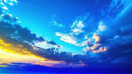 Obraz premium Vibrant Sunset Sky with Colorful Clouds