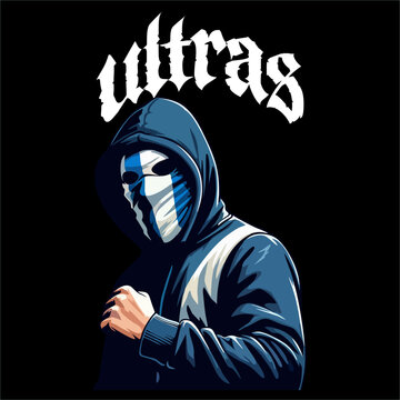 illustration vector graphic of Football fans ultras hooligan design for logo, t-shirt
