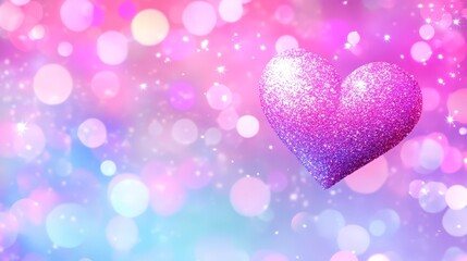 Sparkling Glitter Heart Romantic Bokeh - A dreamy, romantic image featuring a sparkling glitter heart against a bokeh background. Symbolizing love, romance, affection, dreams, and hope.