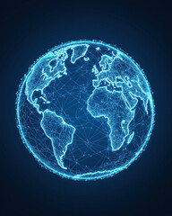 Obraz premium Digital globe with glowing connections representing global networks
