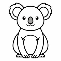 Simple a Koala line art vector design white background