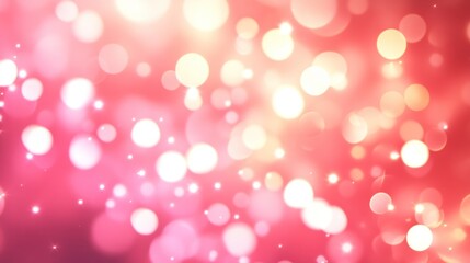 Abstract pink and gold bokeh lights background.