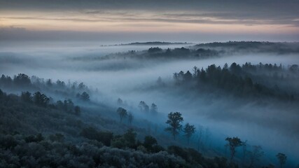 Fototapeta premium morning mist over the mountains