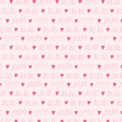 Valentine's Day pink heart-shaped background image xoxo