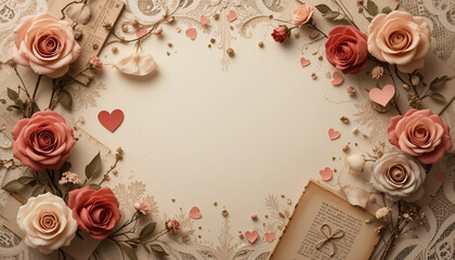 Delicate Lace Patterns Surround Timeless Romance