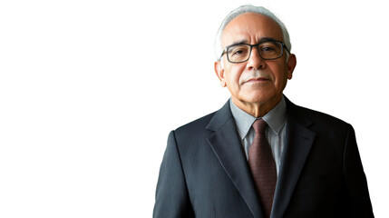 Senior businessman posing with transparent background
