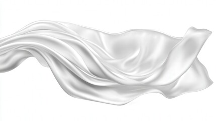 luxurious silk fabric motion captured on a white background