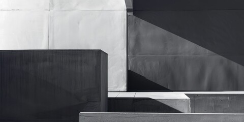 A minimalist composition featuring a cool steel gray background, Minimalist typographic elements in bold monochrome, Modern minimalist style