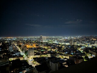 Fototapeta premium Panoramic night view of the Argentine city of Cordoba from the tower of the Cardinales Cofico complex