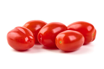 Fresh cherry tomatoes, isolated on white background.