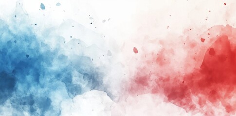 Obraz premium Abstract Watercolor Painting Blue Red Hues