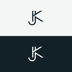 Abstract Unique Letter JK KJ Initial Based Stylish Line Logo Design Vector.
