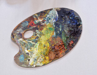 paint palette colors on white background.