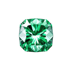 Fototapeta premium Emerald gemstone on transparent background